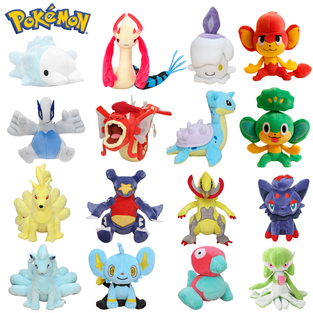 Pokemon Milotic Gardevoir Plush Toy Ninetales  Litwick Lugia Pansage Stuffed Doll Kawaii Bidoof Gyar