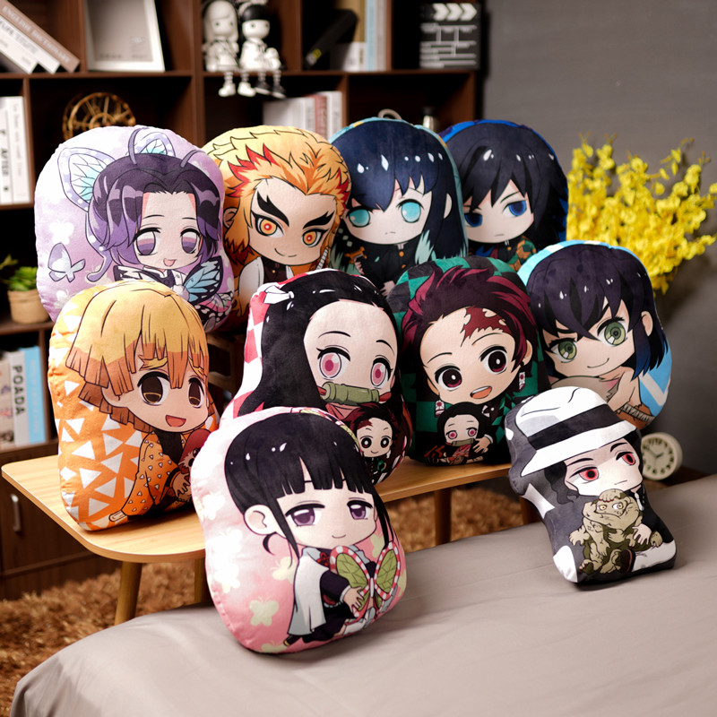 45cmDemon Slayer Anime Plush Toys Nezuko Q Version Sitting Position Stuffed Plush Doll Tanjiro Zenit