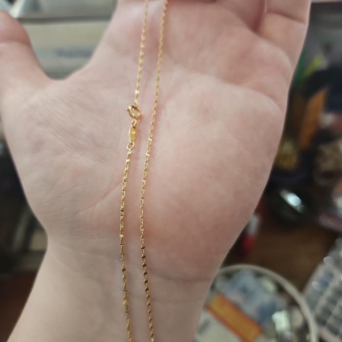 kalung polos anak balita bayi nori emas asli 420 42% 34 cm 9k muda