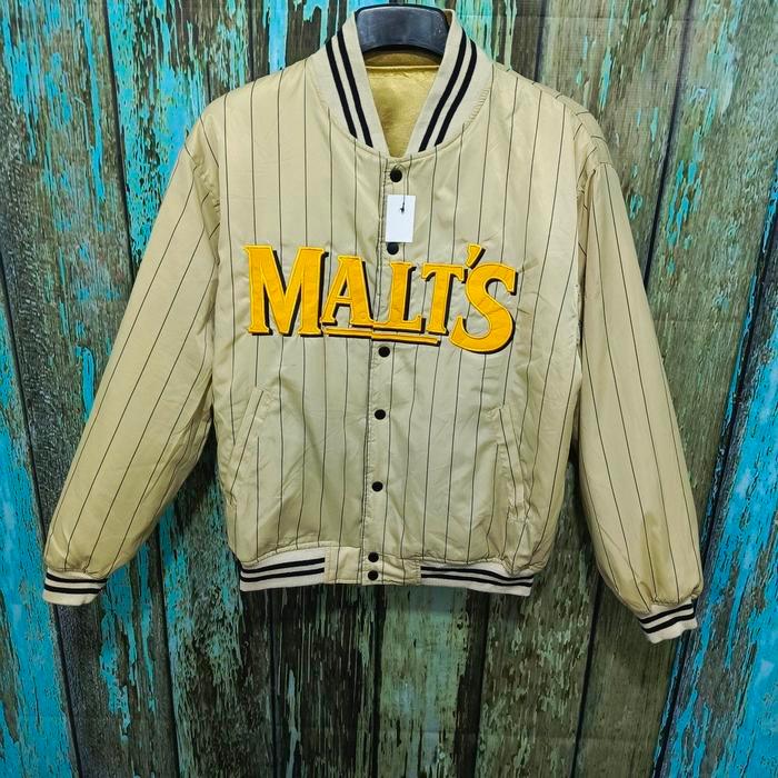 Jaket Bomber Varsity Bolak balik MALTS BEAR Size LL jaket bisa Dua tamlpilan keren bagus mulus