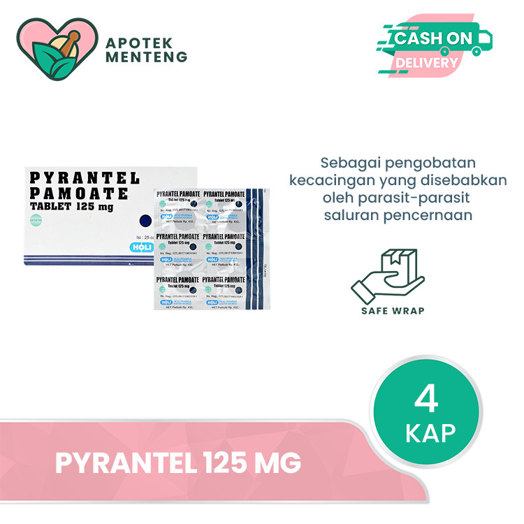 Pyrantel 125 mg 4 Kapsul - Membantu Mengatasi Cacingan
