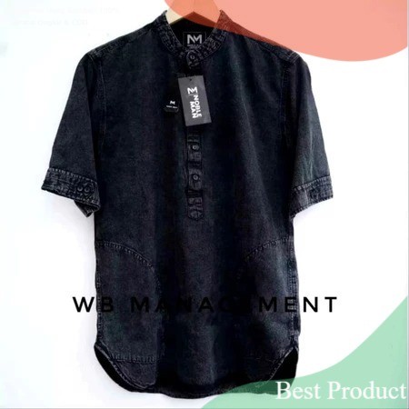 BAJU KOKO JEANS KURTA JUMBO TEBAL ADEM DAN STYLISH- pakaian pria lainnya