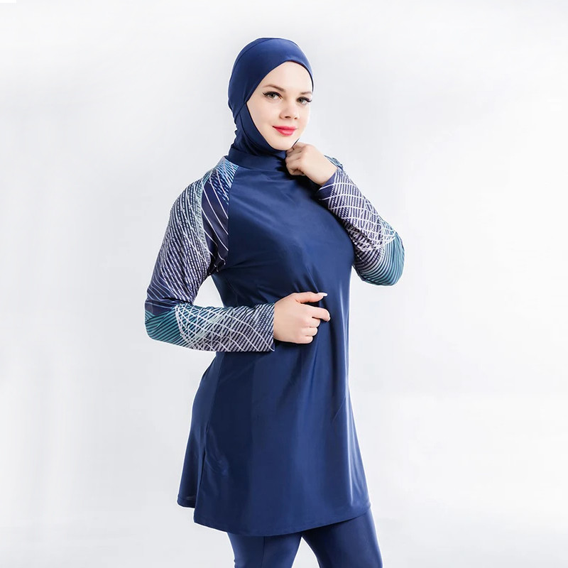 3PCS/Set Plus Size Burkini Muslim Swimwear Swimsuit Women Hijab Swimwear Islamic Swimsuit Bathing Su