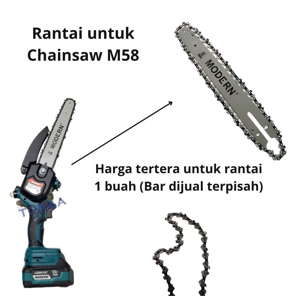 PLAOSANSTORE Rantai Chainsaw MODERN M58 Rantai Chainsaw 8 inch 22 mata