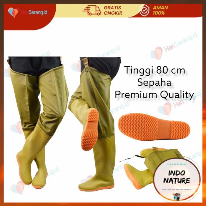 [ IndoNature ] sepatu boots pria karet panjang boot ke sawah ladang mancing - 39