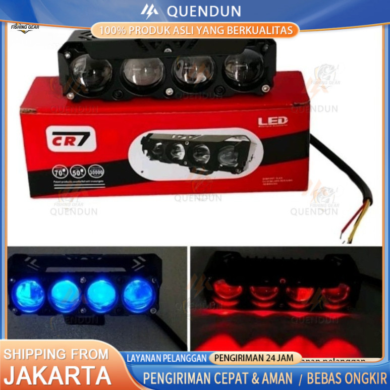 Lampu Tembak 4 Mata CR7 Plus Devil NEW Alumunium Waterproof Premium