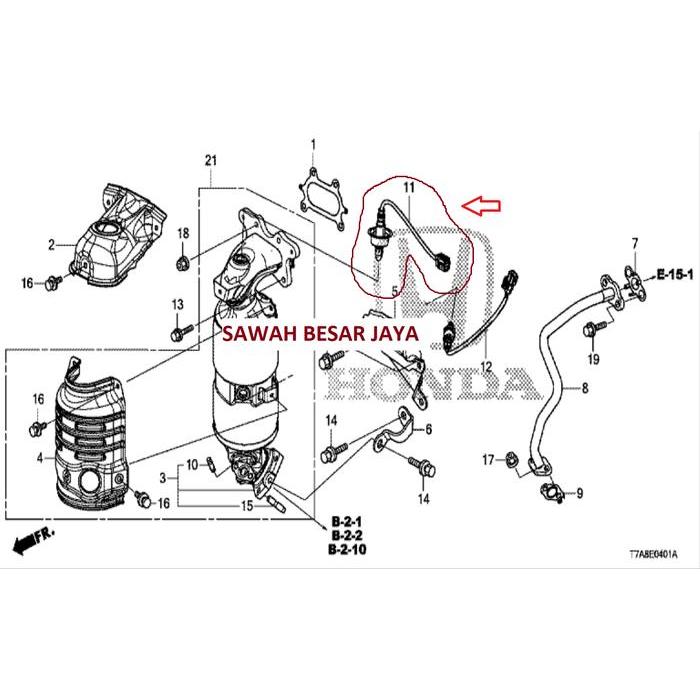 Sensor O2 Oksigen Knalpot Atas atau Depan Honda CRV Gen 4 5 Non Turbo 2.0 2000 cc . HRV Prestige 1.8