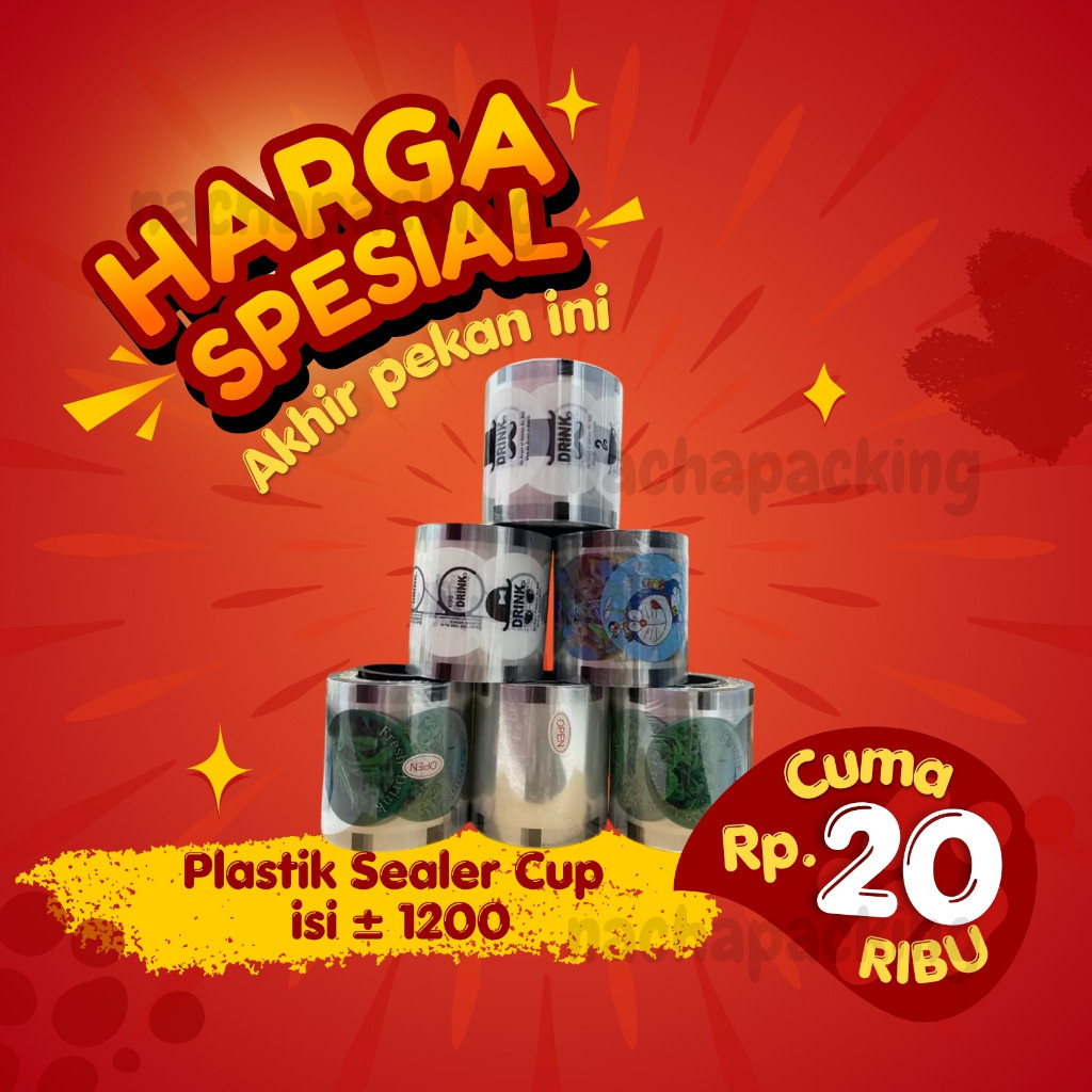 Cup Sealer Isi 1200 Cup / Plastik Lid Cup Sealer / Tutup Gelas / Tutup Minuman Gelas / Cup Minuman