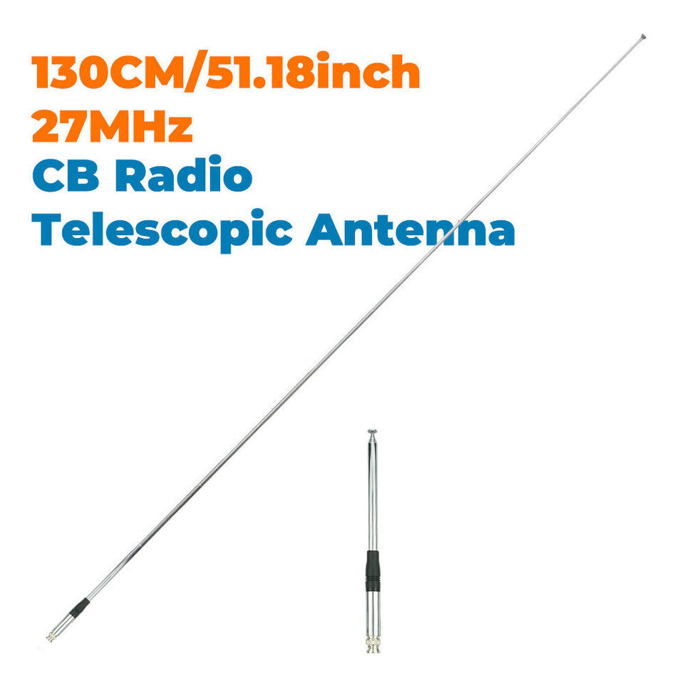 1X 130CM/51.18in 27MHz CB Rao Telescopic Antenna BNC Male Connector Rao