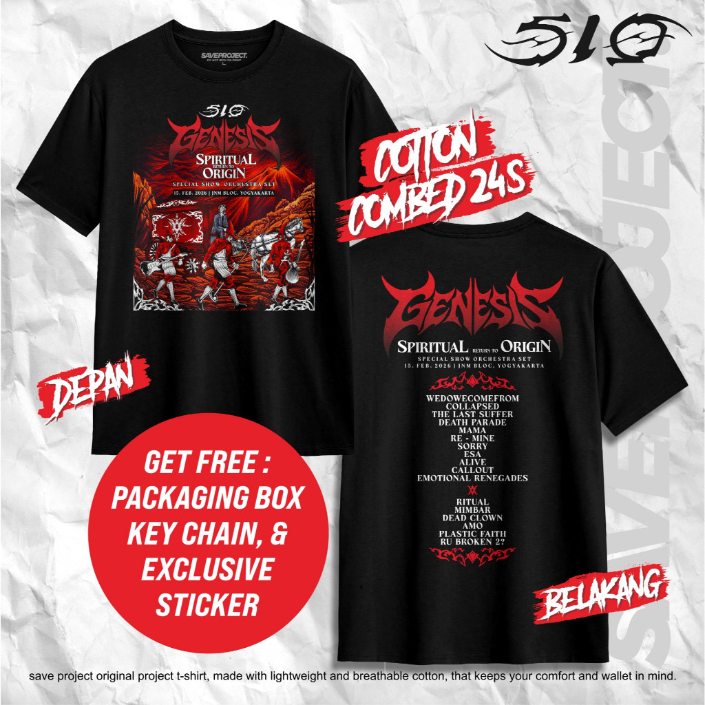 Kaos Band 510 Concert Series "GENESIS" | T-Shirt 510 Genesis Konser Jogja | 510 Band