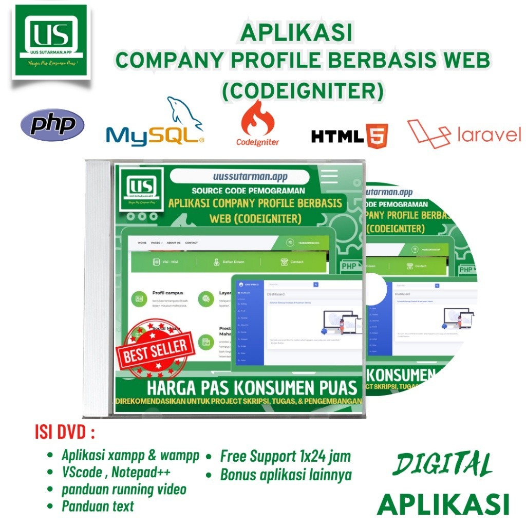source code Aplikasi Company Profile Berbasis Web (Codeigniter)