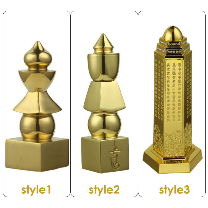 Buddhist Feng Shui Brass Five Element Pagoda-amulet Pagoda Lucky Amulet Heaven And Earth Home Decor 