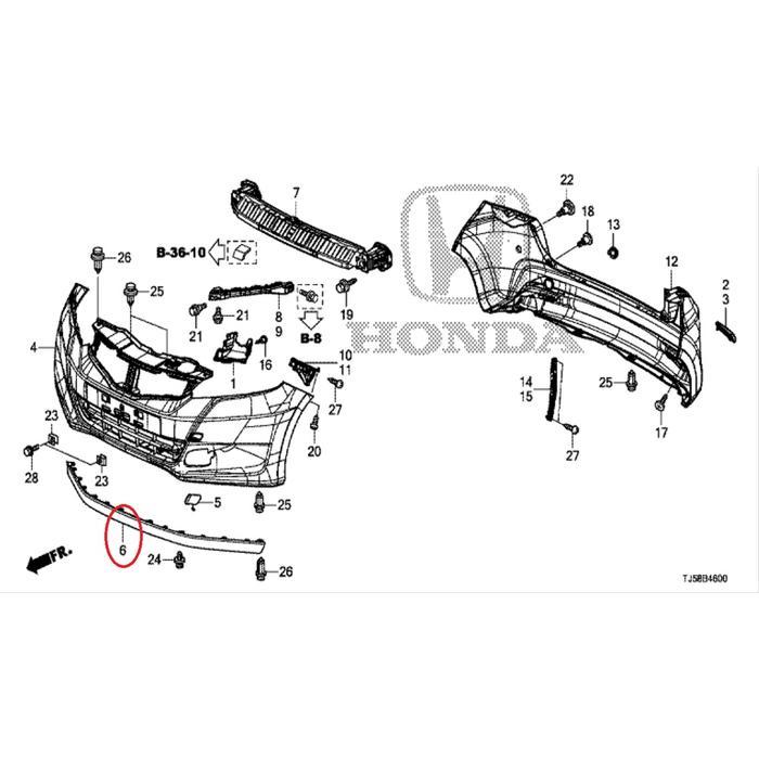 Karet Bawah Bumper Lidah Bumper Jazz GE8 Tipe S 2008-2013 Original PASS