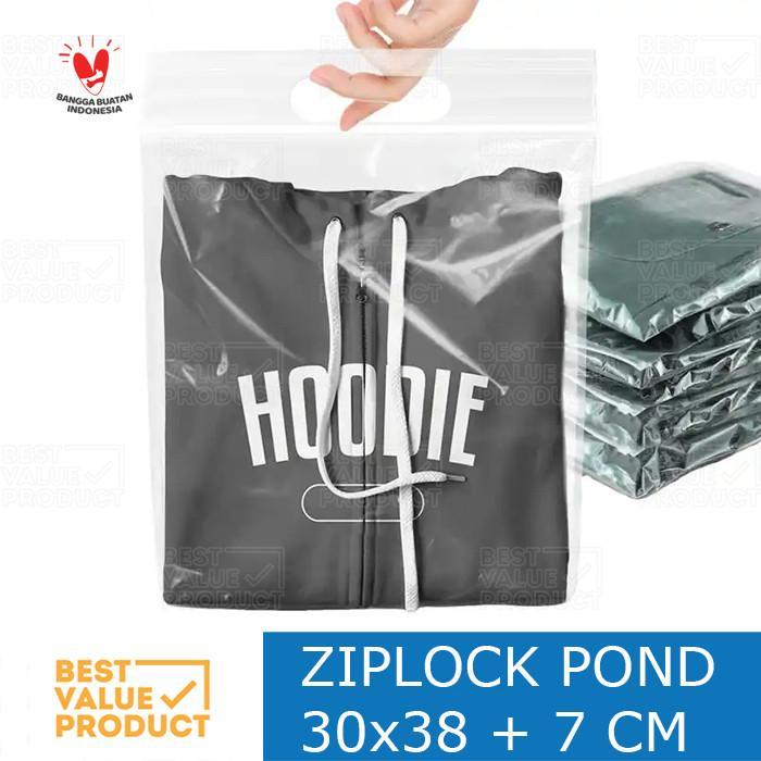 Plastik Klip Ziplock Pond Bening 30 x 38 / Klip Pond 30x38+7 cm - PACK