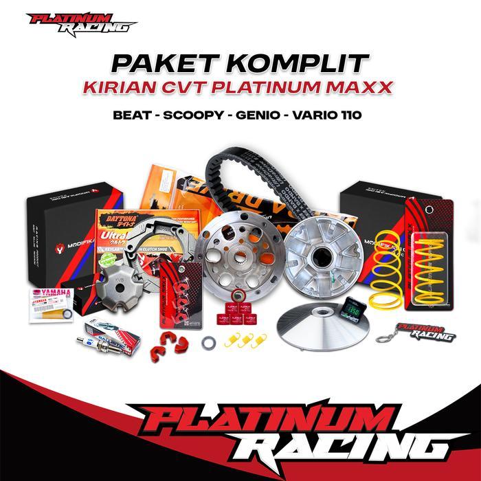 PAKET KIRIAN CVT BEAT FI SCOOPY FI ESP 2021 BEAT KARBU GENIO FULL KOMPLIT - PLATINUM RACING - Beat F
