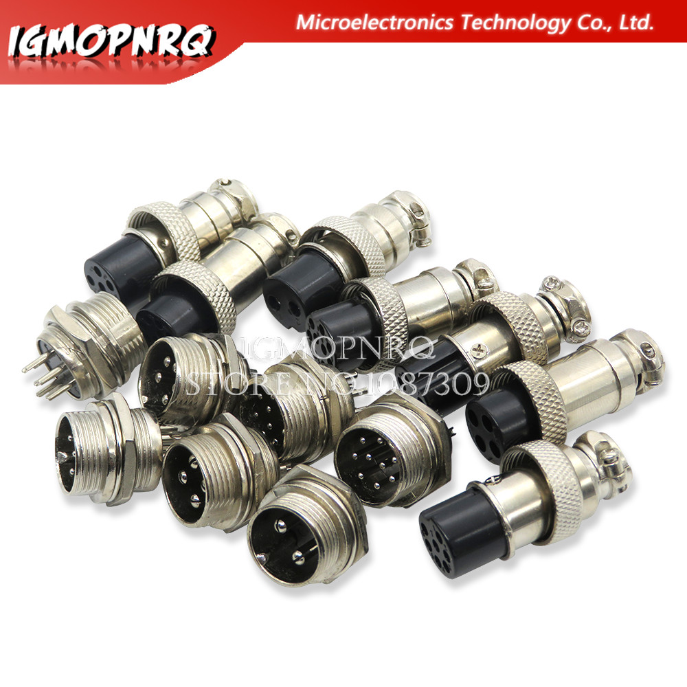 1Set GX16 2/3/4/5/6/7/8/9 Pin Male & Female 16mm ibuw Metal Circular Aviation Connector Socket Plug 