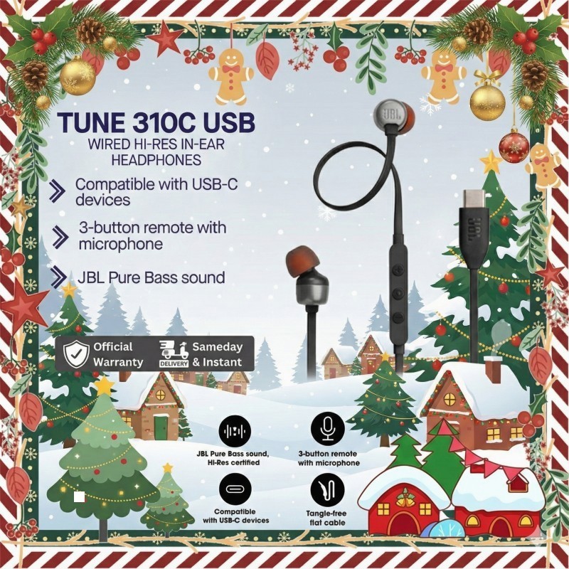 JBL 310C Spesial Edition Type C Original Earphone In Ear 100% Full Super Bass Microphon