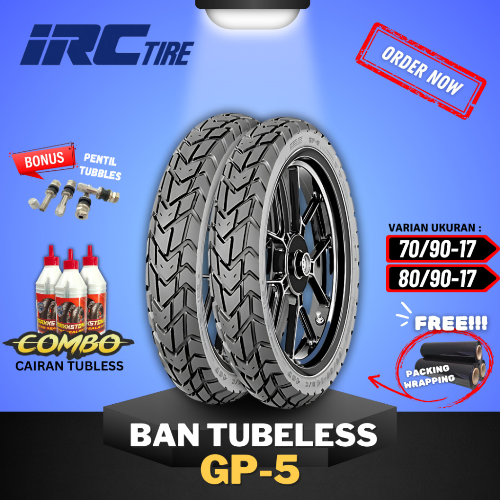 [READY COD] BAN IRC GP5 TUBELESS RING 17 ( 70/90-17 / 80/90-17 ) IRC RING 17 BAN MOTOR BEBEK / BAN G