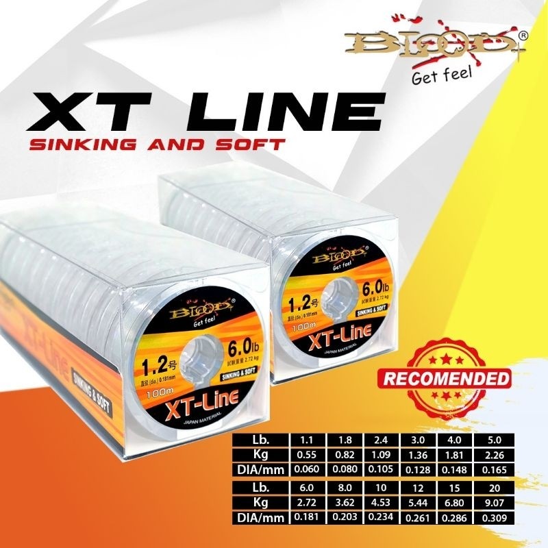 Senar Pancing Blood XT Line 100m Putih Sinking