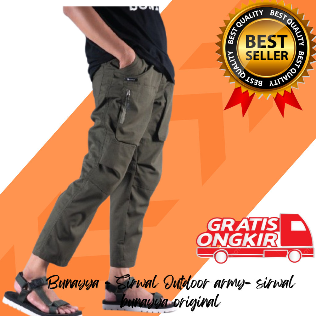 Bunayya celana sirwal muslim pria premium - Bunayya - Sirwal Outdoor Original celana cargo panjang p