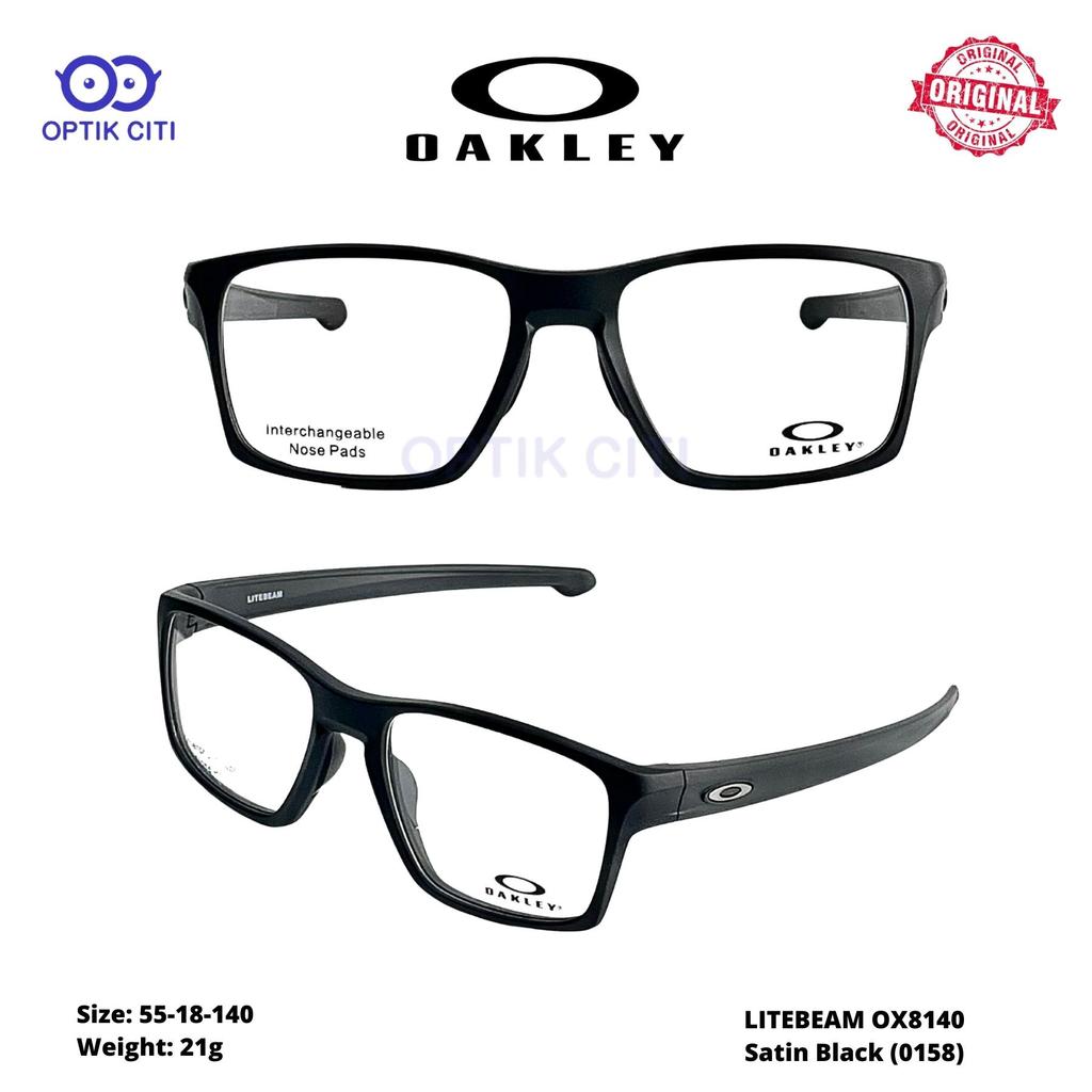 Frame Kacamata Pria Sporty Original Oakley Litebeam OX 8140 - Satin Black / Satin Grey Smoke