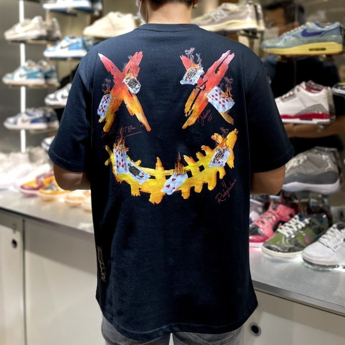 RIC Ricky is Clown Flame Poker Burning Card Fire Black Tee Original