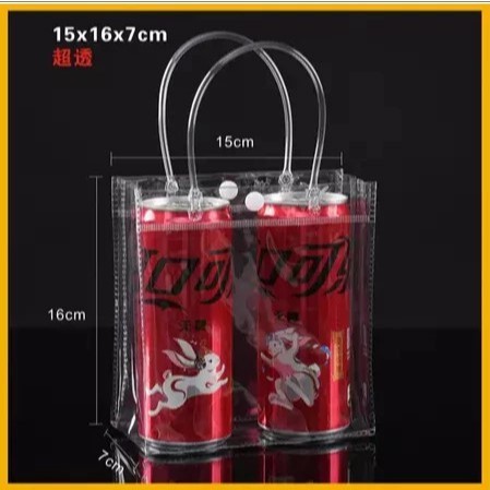 Goodiebag transparan Tas Mika PVC Polos Ready Ukuran Kecil Sedang Besar Bahan Tabal Kuat Tas Jinjing