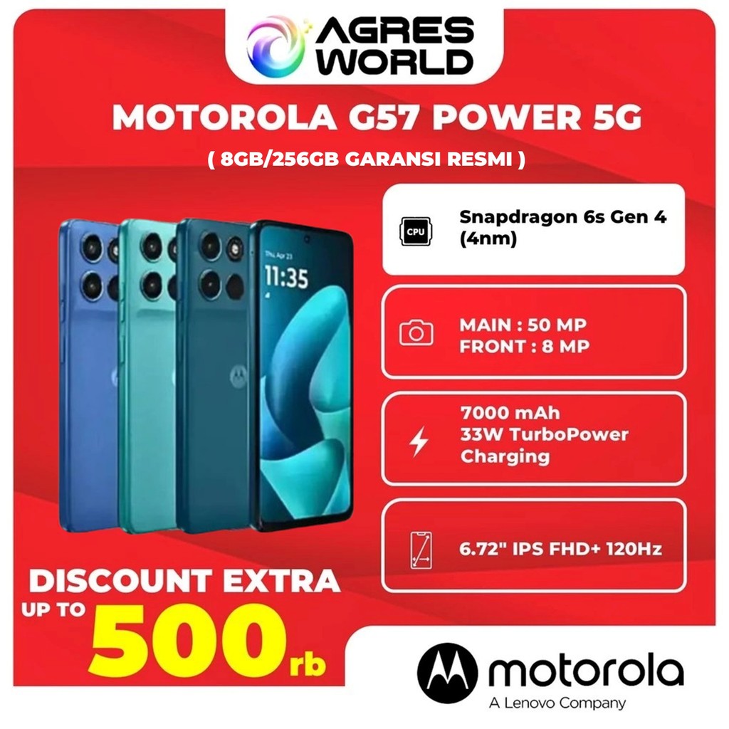 Motorola G57 Power 5G 8GB/128GB Garansi Resmi Motorola Indonesia