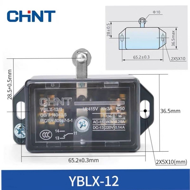 CHINT LX12-2 Self Reset Limit Switch 2NO 2NC Rated Current 2A 3A 4A Voltage AC DC 220 380V 400V 500V