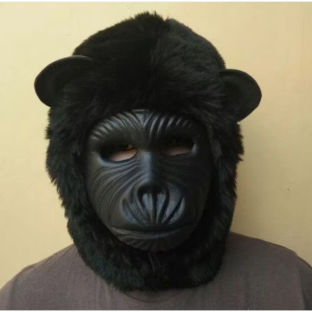 TOPENG MONYET BULU REALISTIS DEWASA | Masker Gorila Cosplay Kostum Karnaval Lucu Viral