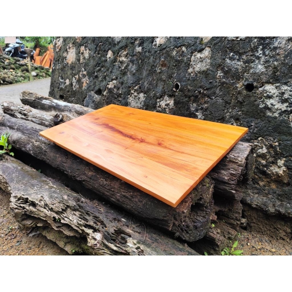 Top Table papan ambalan kayu mahoni daun meja