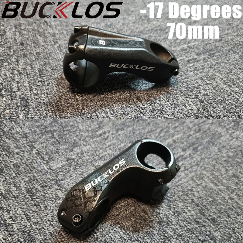 Batang Sepeda BUCKLOS -17° Batang Stang Sepeda MTB 70MM Ultralight, Bahan Aluminium Alloy Kekuatan T