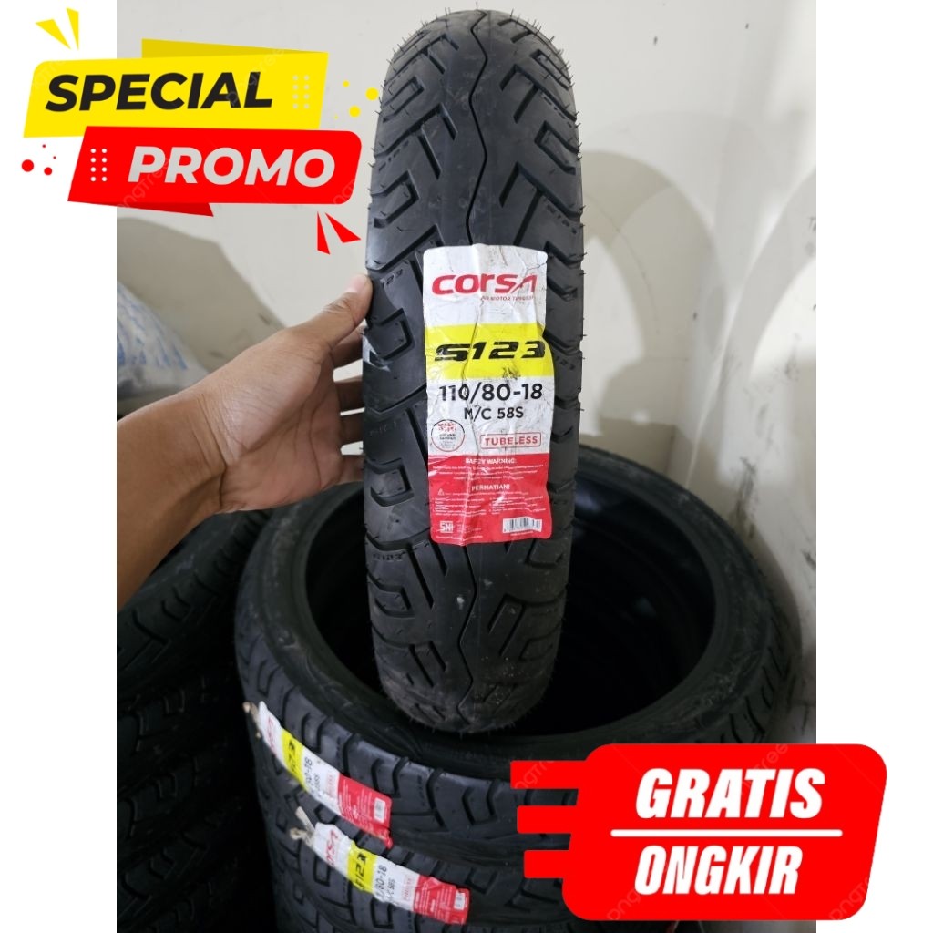Ban Motor Corsa Tubeless 110/80-18 Ring 18 Awet Tangguh untuk Honda Tiger