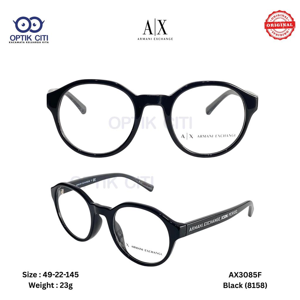 Frame Kacamata Pria Wanita Bulat Armani Exchange Original AX 3085 F  - Black