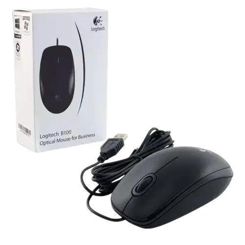 Mouse Logitech Standard (B-100) Mouse Kabel Komputer
