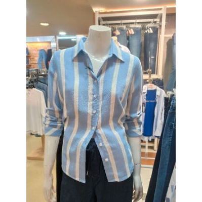 Kemeja Cewek Cardinal Girl Biru Garis-Garis S-XXL