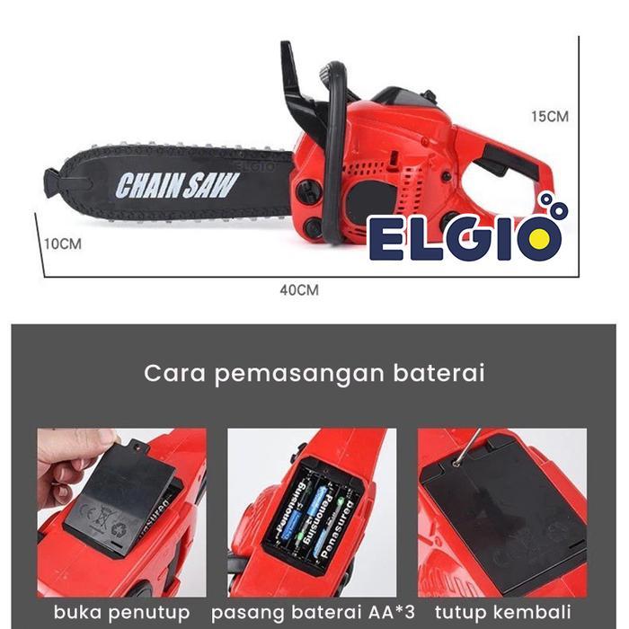 Mainan Simulasi Gergaji Mesin Chainsaw Elektrik Anak Permainan Alat Konstruksi - Mesin Potong Manual