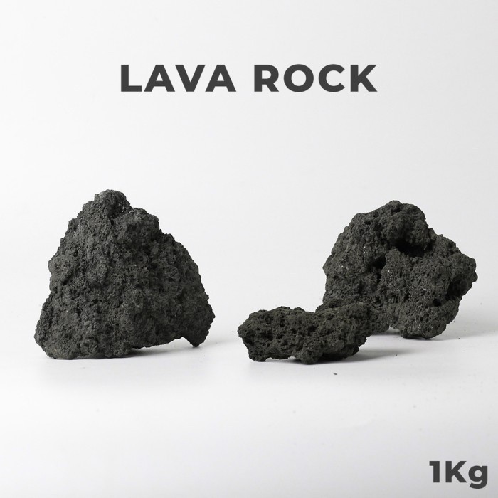 Batu Lava Rock Hitam / Black Lava Rock Stone Aquascape Aquarium 1Kg