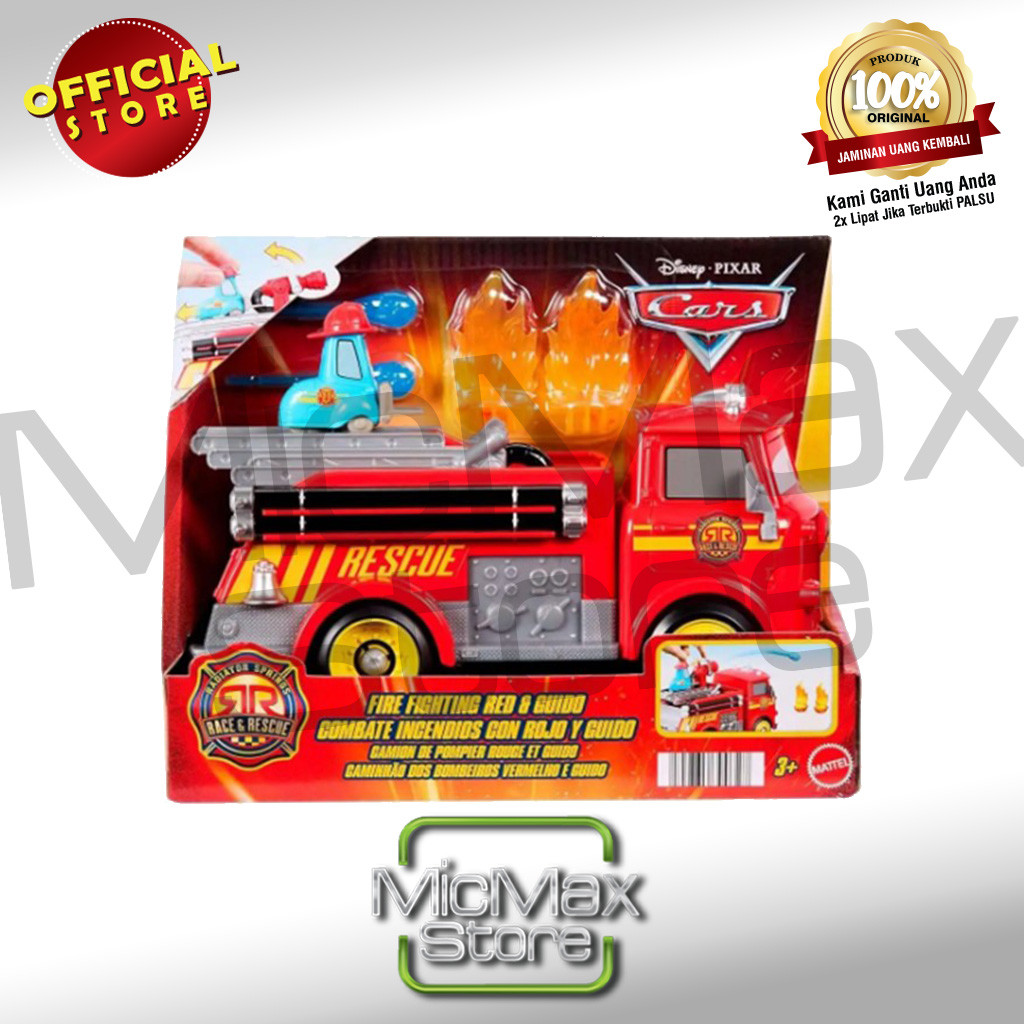 Disney Pixar Cars Race & Rescue Fire Fighting Red & Guido JFL54