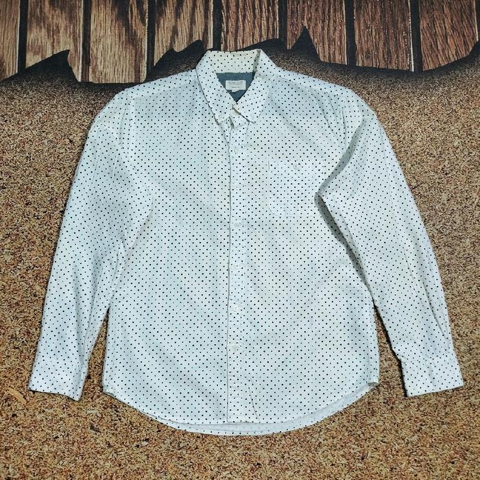 kemeja panjang pria putih motif OXFORD SHIRT TOPTEN kemeja formal casual pria murah bagus size M