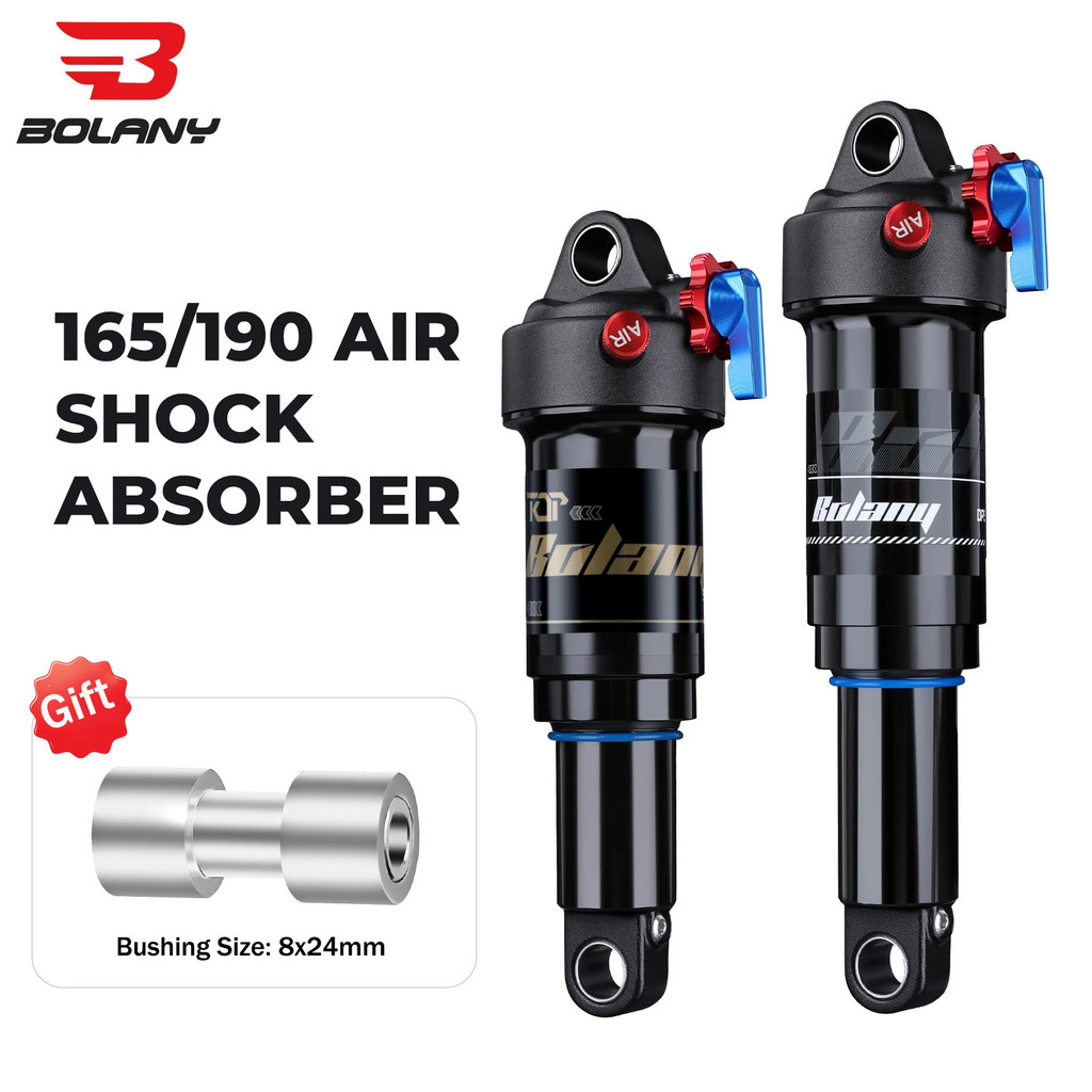BOLANY MTB Downhill Rear Shock Damping Air Shock 165/190mm Peredam Rebound Dapat Diatur 6066 Seamles