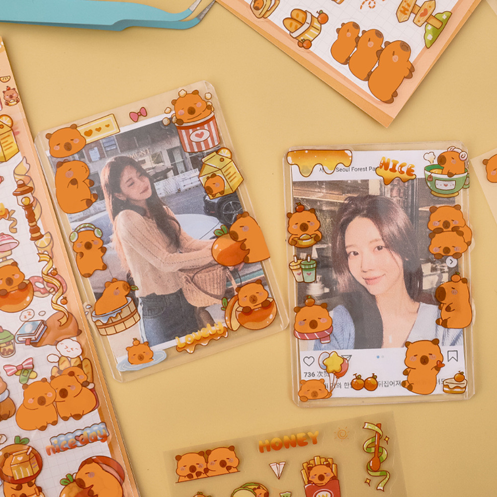 Novia's Shop MINI STIKER TUMBLR AESTHETIC HP BINDER BRAND LOGO KAPIBARA CAPY KAWAII LUCU STICKER A-S