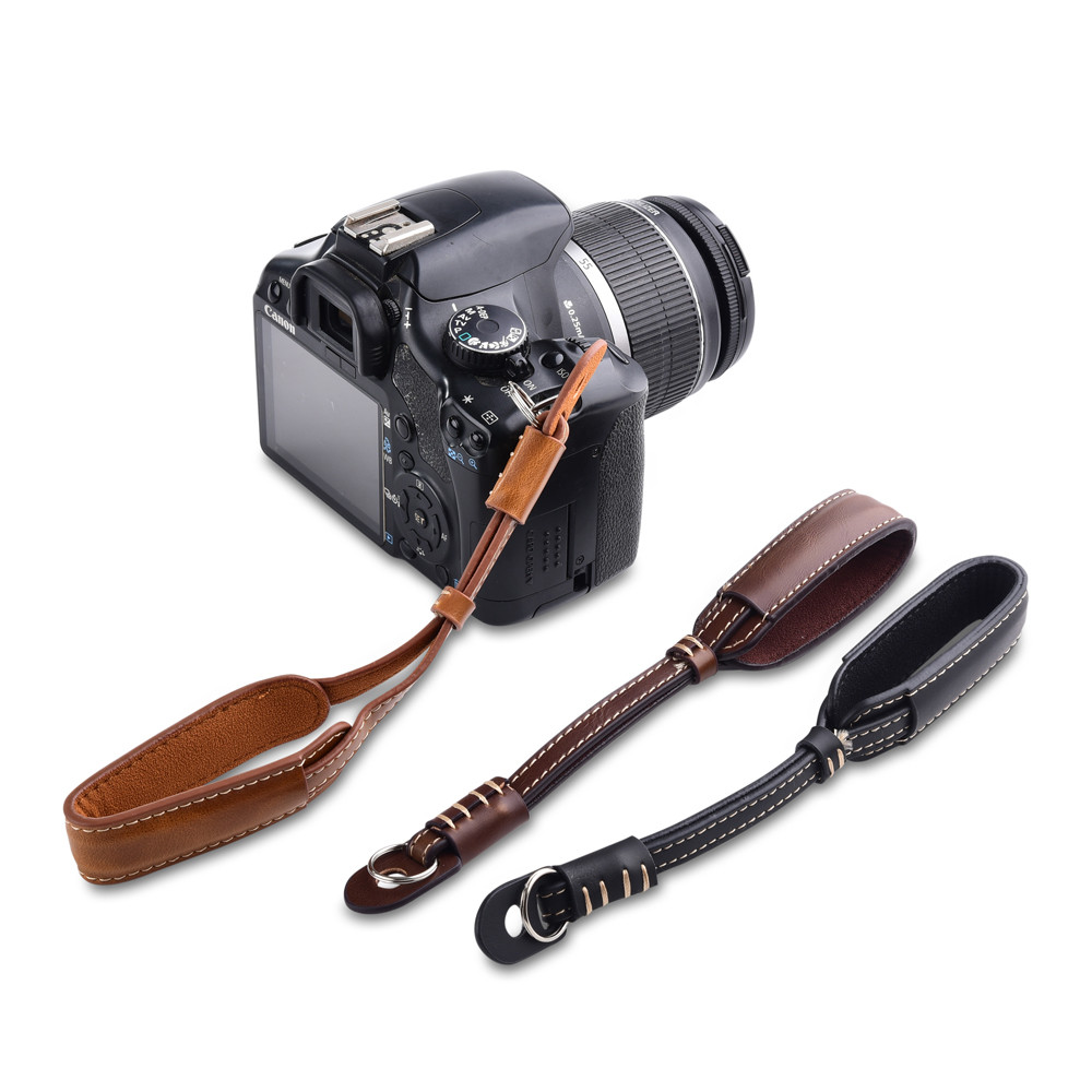 Camera Leather Hand Grip Metal Ring Wrist Strap For Canon EOS R100 R50 200D 5D Mark III IV 7D 6D II 