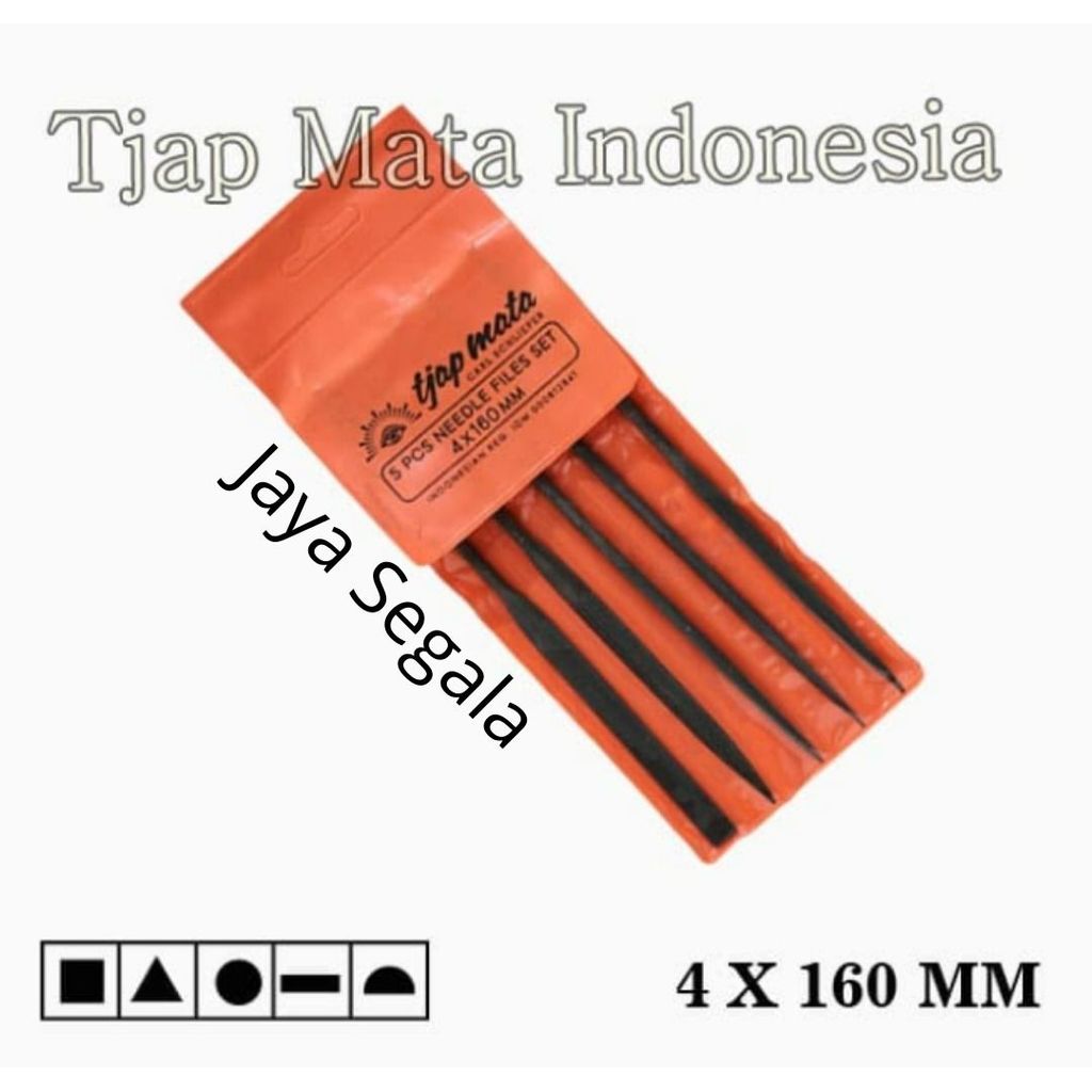 Kikir Besi Set 5pcs Kikir Sumpit 4 x 160 MM Cap Mata Tjap Mata