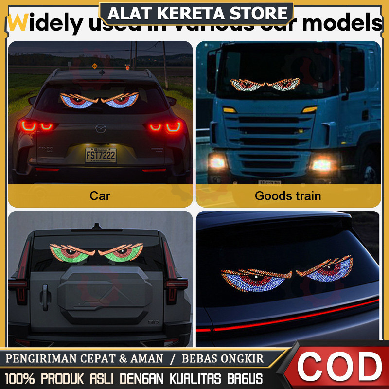 COD Lampu Devil Eye Mobil Truk LED Multi Mode Layar Tampilan Depan Belakang Kaca Depan
