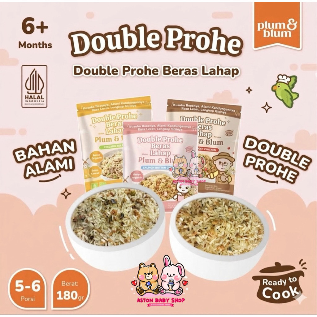 Plum Blum Beras Lahap Double Prohe 180gr - Beras BB Booster - Mpasi Instan - BB Booster Rice Mpasi
