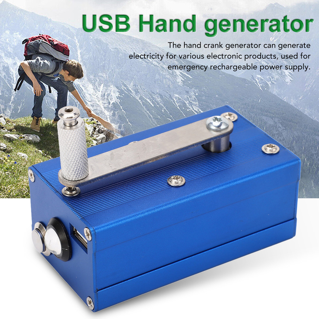 Hand Crank Generator USB Hand Generator Hand Crank Generator with COB Lamp USB Portable Emergency  G