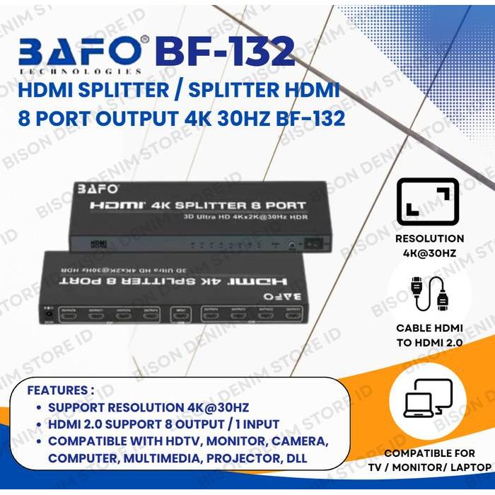 HDMI Splitter/Splitter HDMI 8 Port 4K 30HZ Bafo BF-132 / 8 PORT 60HZ 4K BF-136