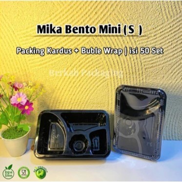 BH MIKA BENTO MINI S PET NESTO MIKA MINI BENTO MIKA KOTAK MAKAN SEKALI PAKAI KECIL MINI