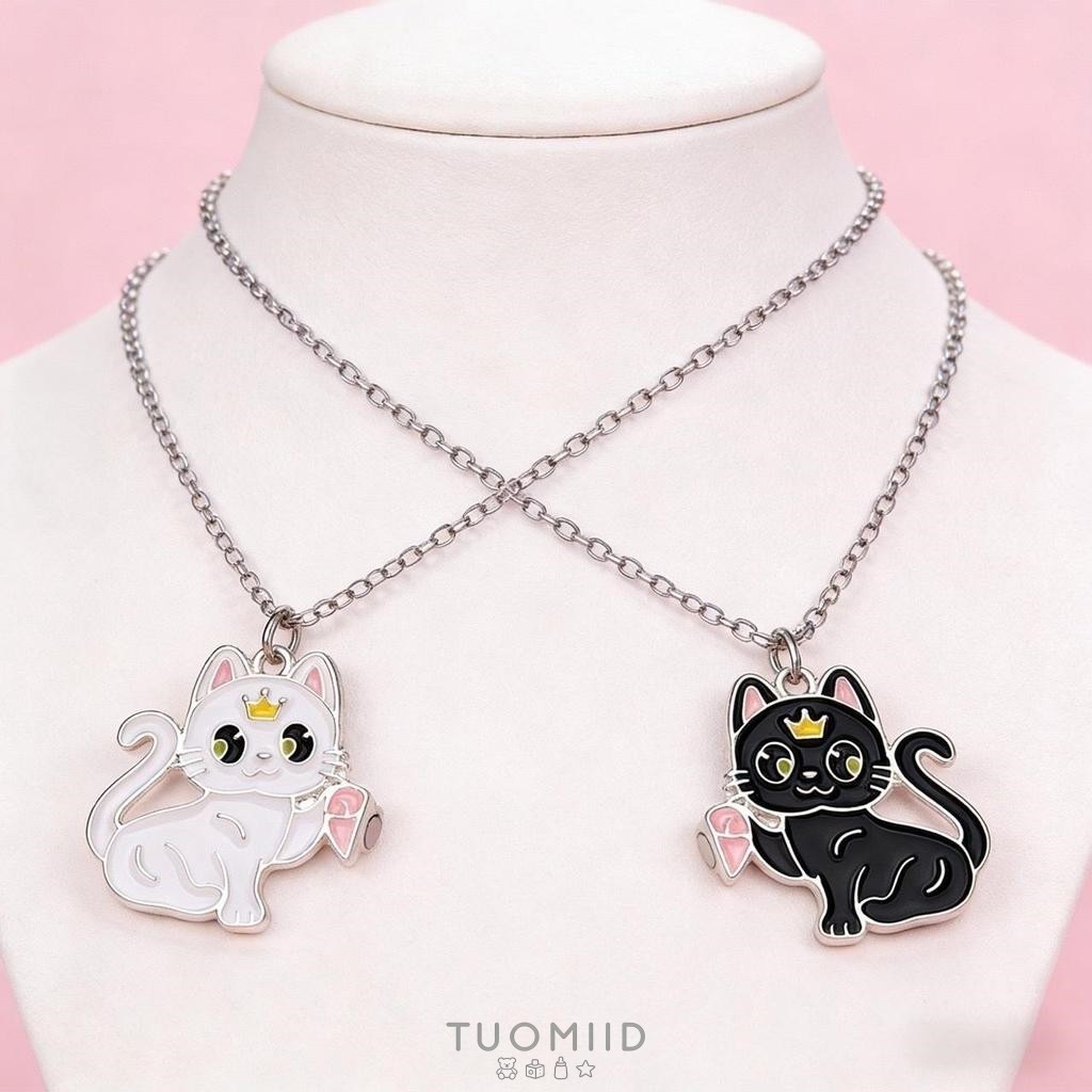 [Tuomiid] Kalung Magnet Couple – Kombinasi Kucing Sahabat Terbaik | Titanium Steel Anti Karat | Hadi